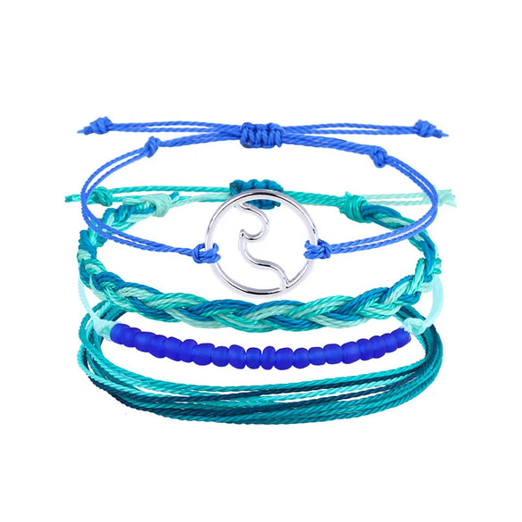 Simple Style Starfish Flower Mixed Materials Braid Women'S Bracelets