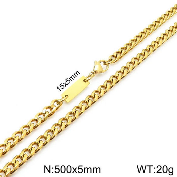Simple Style Streetwear Geometric Titanium Steel 18K Gold Plated Men'S Bracelets Necklace