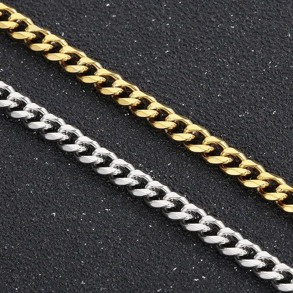 Simple Style Streetwear Geometric Titanium Steel 18K Gold Plated Men'S Bracelets Necklace