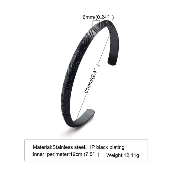 Simple Style Streetwear Lines 304 Stainless Steel Indentation Plating Men'S Bangle