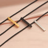 Simple Style Streetwear Customization Laser Engraving Rectangle Stainless Steel Plating 18K Gold Plated Unisex Pendant Necklace Men Pendant Necklaces
