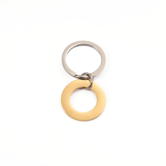 Simple Style Streetwear Customization Laser Engraving Solid Color Titanium Steel Unisex Keychain