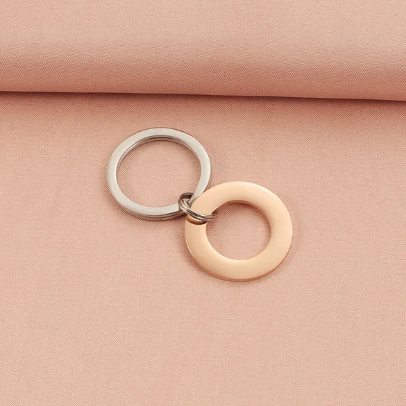 Simple Style Streetwear Customization Laser Engraving Solid Color Titanium Steel Unisex Keychain