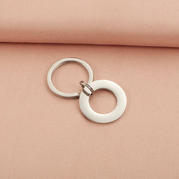 Simple Style Streetwear Customization Laser Engraving Solid Color Titanium Steel Unisex Keychain