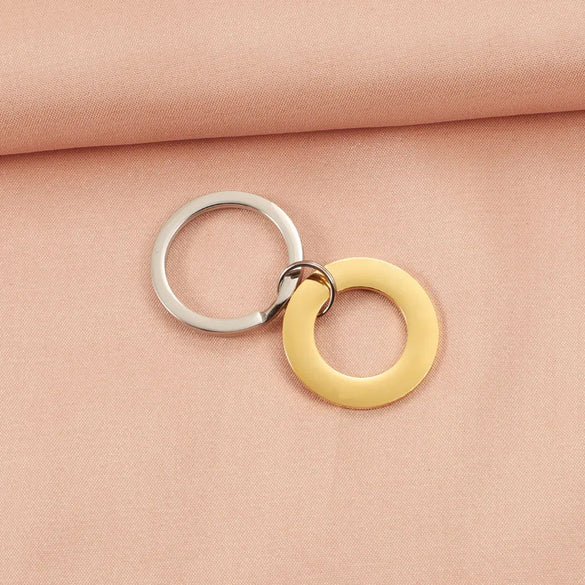 Simple Style Streetwear Customization Laser Engraving Solid Color Titanium Steel Unisex Keychain