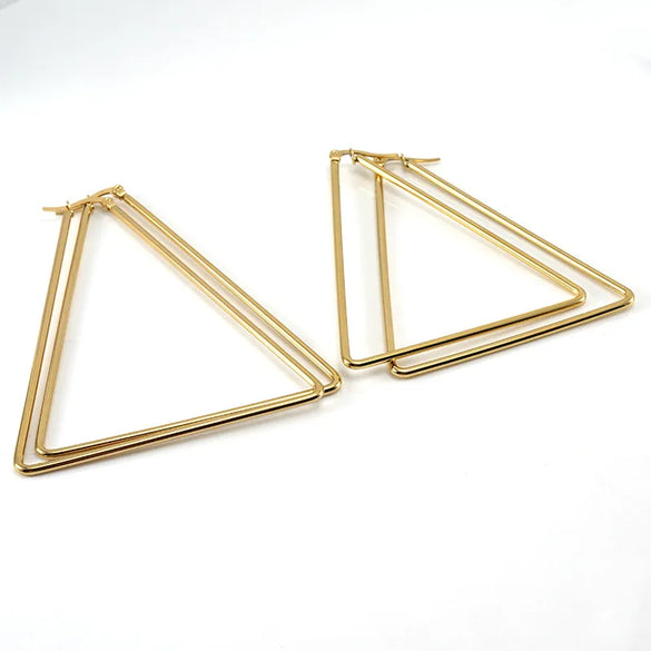 Simple Style Triangle Geometric Stainless Steel Earrings Polishing Stainless Steel Earrings