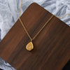 Simple Style Water Droplets Titanium Steel Rhinestones 18k Gold Plated Pendant Necklace