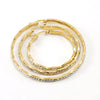 Simple Style Waves Plating 304 Stainless Steel Rhinestones 18K Gold Plated Hoop Earrings