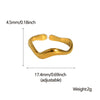 Simple Style Waves Stainless Steel Open Ring