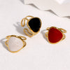 Simple Stylish Open Ring For Women With Geometric Enamel Design Gold Electroplated Stainless Steel Fashion Jewelry