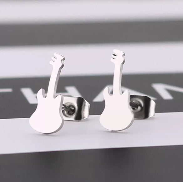Simple Sweet Violin Jewelry Key Earrings Stainless Steel Jewelry For Wholesale Spot