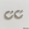 Simple Temperament Cshaped Women's Earrings In Stainless Steel With Diamond Plating And Geometric Design