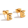 Simple Temperament Mini Bubble Letter Titanium Steel Earrings For Women 18K Gold Plated With Electroplating Process