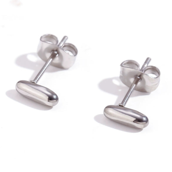 Simple Temperament Mini Bubble Letter Titanium Steel Earrings For Women 18K Gold Plated With Electroplating Process