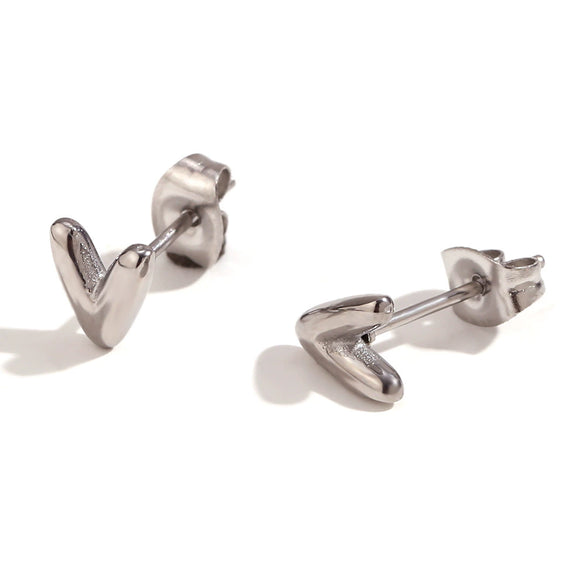 Simple Temperament Mini Bubble Letter Titanium Steel Earrings For Women 18K Gold Plated With Electroplating Process