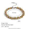 Simple Temperament Niche Personality Women's Necklace Ring Bracelet Set Stainless Steel Geometric Pattern 18K Gold Plated Hand Assembled