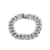 Simple Thick Chain Bracelet In Alloy With Geometric Pattern For Unisex Hip Hop Punk Style Diamond Detailed