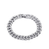 Simple Thick Chain Bracelet In Alloy With Geometric Pattern For Unisex Hip Hop Punk Style Diamond Detailed