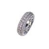 Simple Three Row Diamond Ring Women's Light Luxury Alloy Jewelry With Electroplating