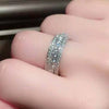 Simple Three Row Diamond Ring Women's Light Luxury Alloy Jewelry With Electroplating