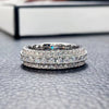 Simple Three Row Diamond Ring Women's Light Luxury Alloy Jewelry With Electroplating