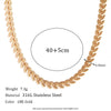 Simple Titanium Steel And Stainless Steel Plated 18K Gold Leaves Fishtail Chain Bracelet Anklet Necklace Set With Geometric Design And Electroplating Treatment