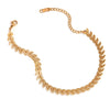 Simple Titanium Steel And Stainless Steel Plated 18K Gold Leaves Fishtail Chain Bracelet Anklet Necklace Set With Geometric Design And Electroplating Treatment