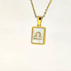 Simple Titanium Steel Constellation Square Shell Pendant Necklace Jewelry