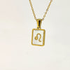 Simple Titanium Steel Constellation Square Shell Pendant Necklace Jewelry