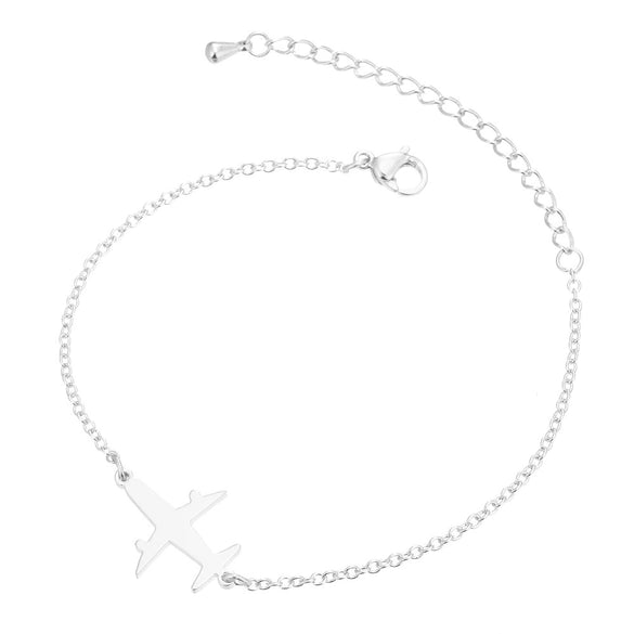Simple Titanium Steel Couple Bracelet With Gold Inlaid Cartoon Character Design For Women And Men