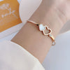 Simple Titanium Steel Female Heartshaped Hearttoheart Print Electroplated Bracelet
