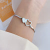 Simple Titanium Steel Female Heartshaped Hearttoheart Print Electroplated Bracelet