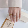 Simple Titanium Steel Geometric Open Ring With Steel Ball Detail Fashion Jewelry For Women And Couples Electroplated High End Style