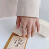 Simple Titanium Steel Geometric Open Ring With Steel Ball Detail Fashion Jewelry For Women And Couples Electroplated High End Style