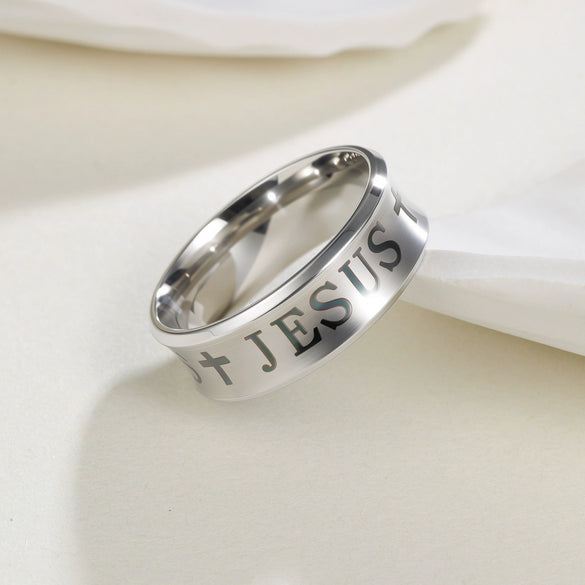 Simple Titanium Steel Geometric Ring Electroplating Unisex Jewelry