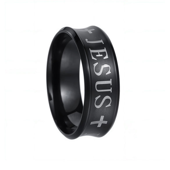 Simple Titanium Steel Geometric Ring Electroplating Unisex Jewelry