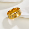Simple Titanium Steel Geometric Ring Electroplating Unisex Jewelry