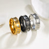 Simple Titanium Steel Geometric Ring Electroplating Unisex Jewelry