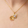 Simple Titanium Steel Heart Openable Photo Album Necklace Electroplated With 18K Real Gold