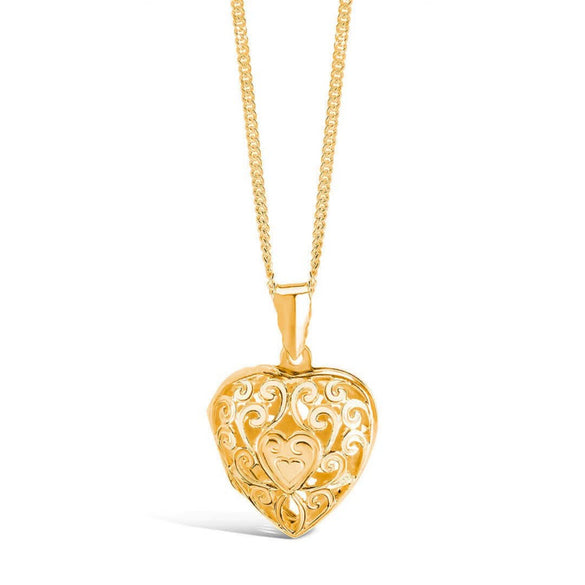Simple Titanium Steel Heart Openable Photo Album Necklace Electroplated With 18K Real Gold