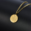 Simple Titanium Steel Letter Pendant Necklace And Earrings Set With Round Charm And Box Chain For Women