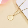 Simple Titanium Steel Letter Pendant Necklace And Earrings Set With Round Charm And Box Chain For Women