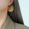Simple 316L Stainless Steel Women's Earrings With Geometric Pattern And Electroplating Design