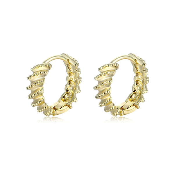 Simple Twisted Geometric Copper Earrings For Women With Electroplating Treatment