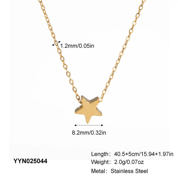 Simple U Shaped Star Love Cross Stainless Steel Necklace For Women With Pvd Furnace Vacuum Real Gold Plating