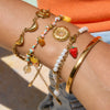 Simple Unisex Donut Style Stainless Steel Electroplated Rope Bracelet Jewelry