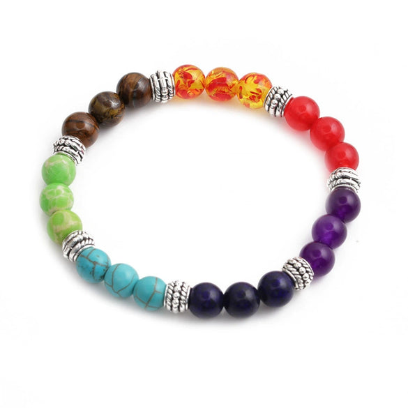 Simple Unisex Handmade Agate Peach Heart Bead Bracelet Jewelry
