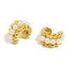 Simple Versatile Elegant Geometric Stainless Steel 18K Gold Plated Imitation Pearl Ball Bead Ear Clip For Women