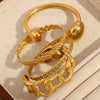 Simple Versatile Personality Water Drop Stainless Steel 18K Gold Plated Flower Chain Bracelet For Women