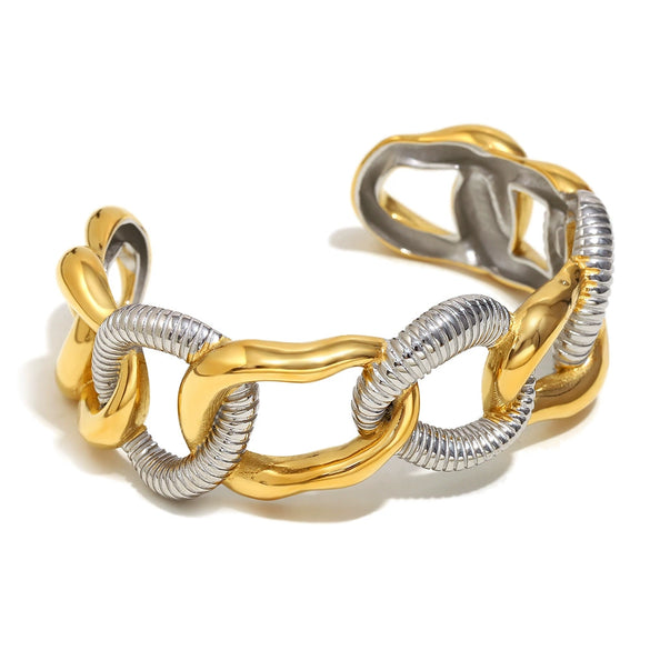 Simple Versatile Personality Water Drop Stainless Steel 18K Gold Plated Flower Chain Bracelet For Women